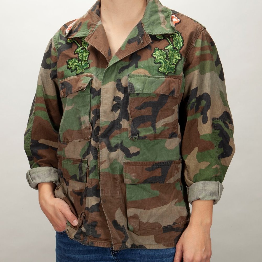 Oversized Military Jacket Custom Embroidery